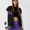 Oversize Bomber College Jacket Printed Fleece Inside - Image 3