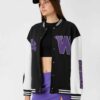 Oversize Bomber College Jacket Printed Fleece Inside - Image 4