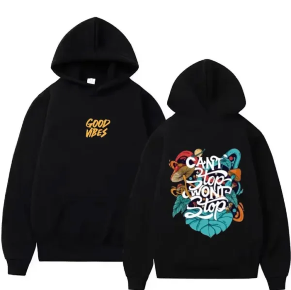 Never Look Back Design DTF Printed Hoodie